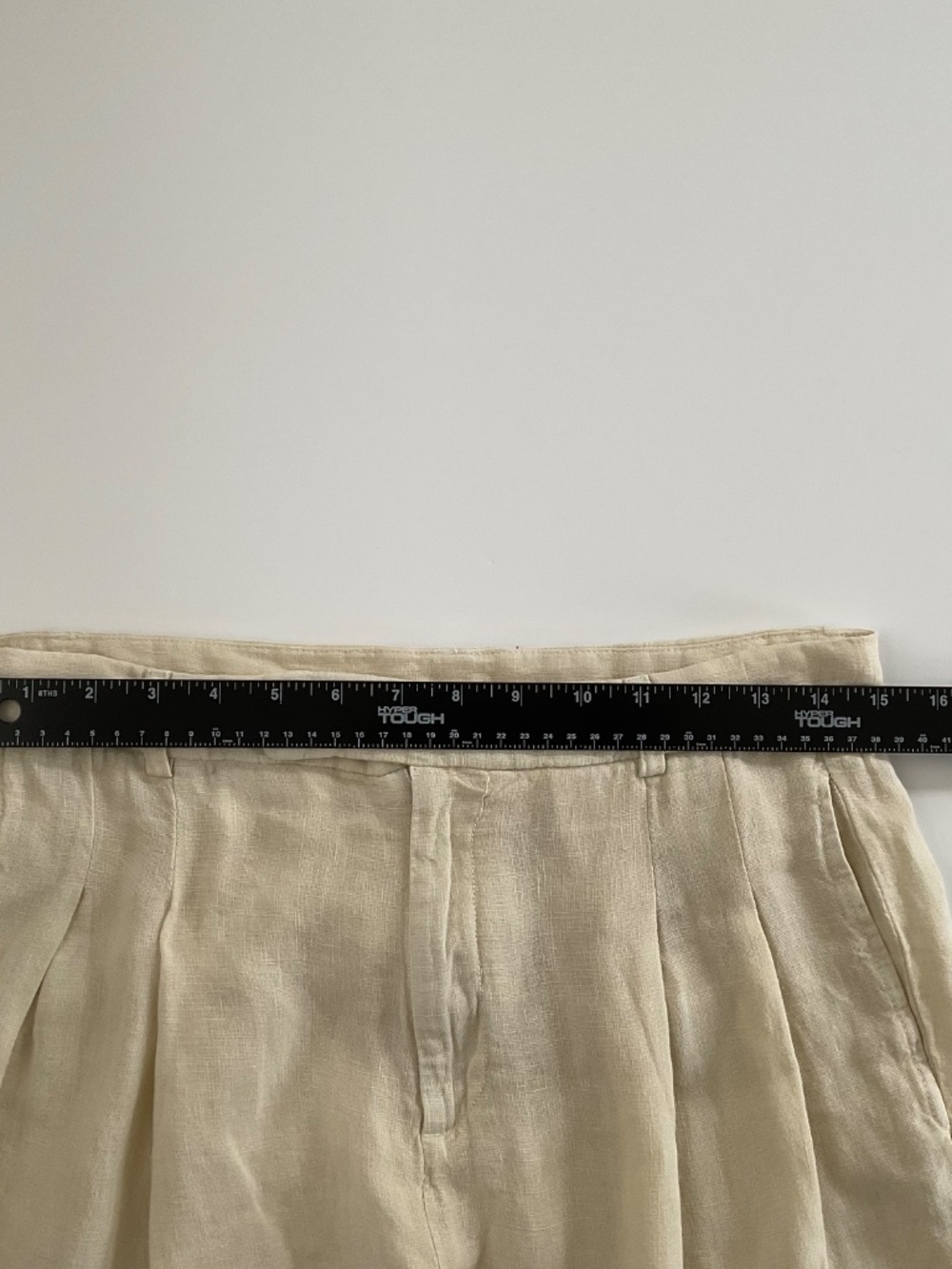 Free People 100% Linen Wide Leg Pleated Trousers Sz 2 Beige Natural Slouchy Boho - Picture 5 of 12